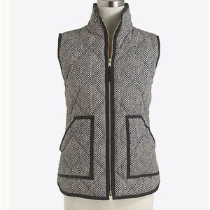 J. Crew Factory Black and White Herringbone Vest